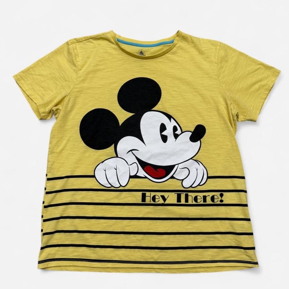Disney Mickey Mouse yellow t-shirt with black horizontal stripes size L